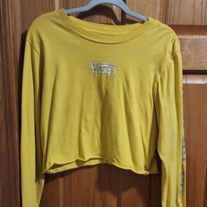 Vans Yellow Long Sleeve Crop Top
